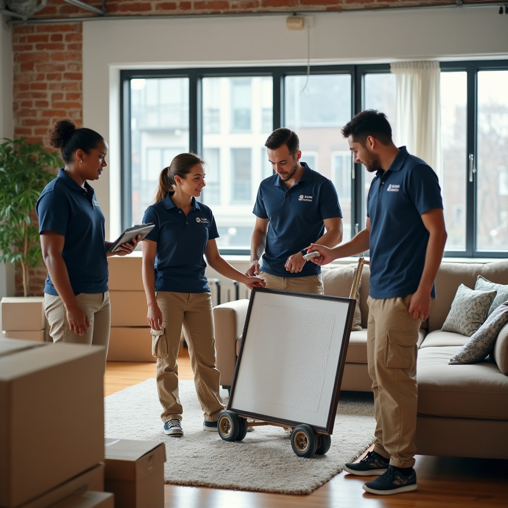 Professional moving team preparing organized relocation