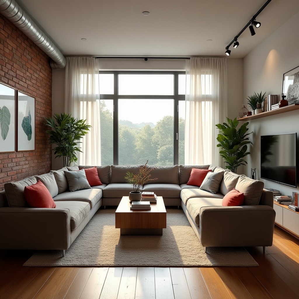 Beautifully organized living room after professional moving service